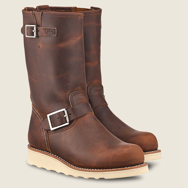 Heritage Støvler Dame - Red Wing Classic Engineer - Tall Rough & Tough Læder - Mørkebrune - TKZGLV-9